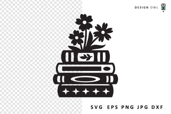 Floral Book Stack - Reading SVG Review