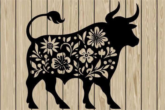 Floral Bull Stencil Silhouette SVG Review