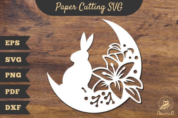 Floral Bunny and Moon Papercut SVG 3 Review