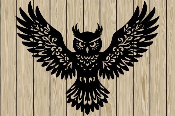 Floral Flying Owl Stencil Silhouette SVG Review