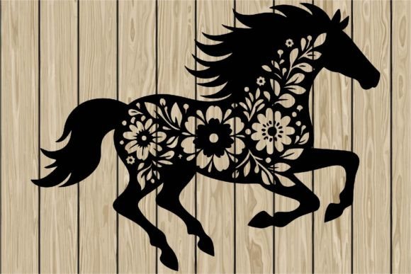 Floral Horse Running Stencil SVG Review