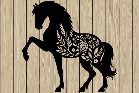 Floral Horse Showing Stencil Silhouette Review