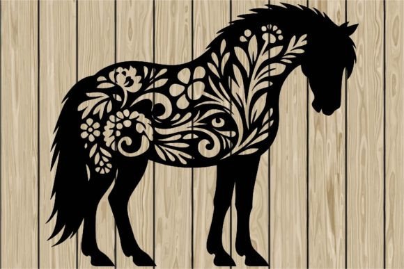 Floral Horse Standing Stencil Silhouette Review
