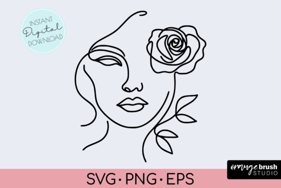 Floral Line Drawing Woman SVG Review