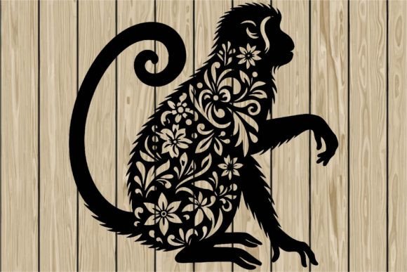 Floral Monkey Stencil Silhouette SVG Review