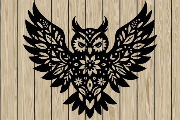 Floral Owl Flying Stencil Silhouette SVG Review