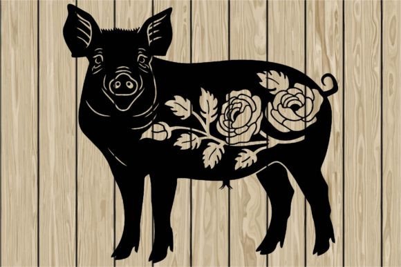 Floral Pig Stencil Silhouette SVG Review