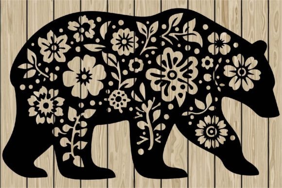 Floral Polar Bear Stencil Silhouette SVG Review
