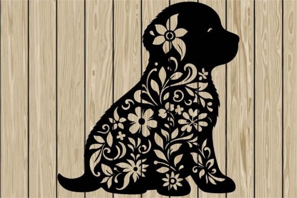 Floral Puppy Stencil Silhouette SVG Review