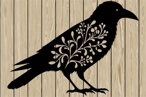 Floral Raven Stencil Silhouette SVG Review