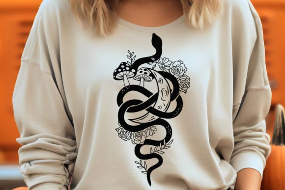 Floral Snake with Crescent Moon SVG Review