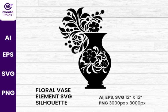 Floral Vase Element Silhouette Decor Svg Review