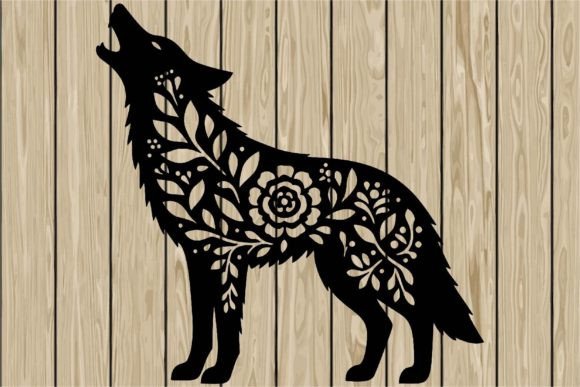 Floral Wolf Howling Stencil Silhouette S Review