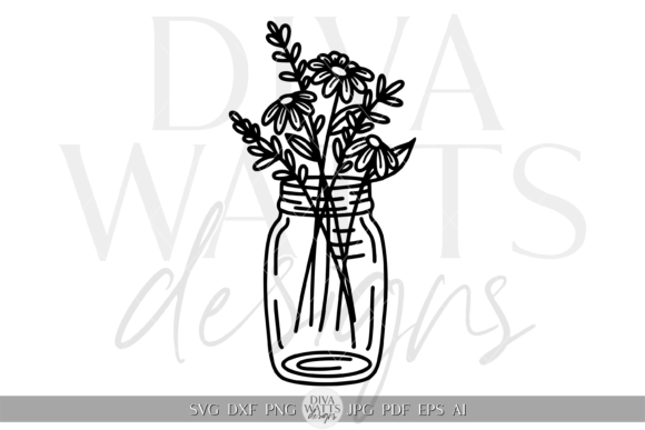 Minimalist Floral Mason Jar Graphic SVG Review
